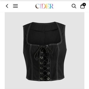 NWT Cider lace up crop top